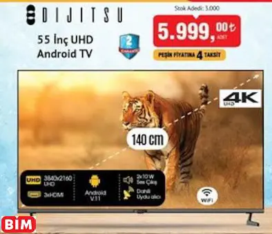 DİJİTSU 55 İNÇ UHD  ANDROİD TV